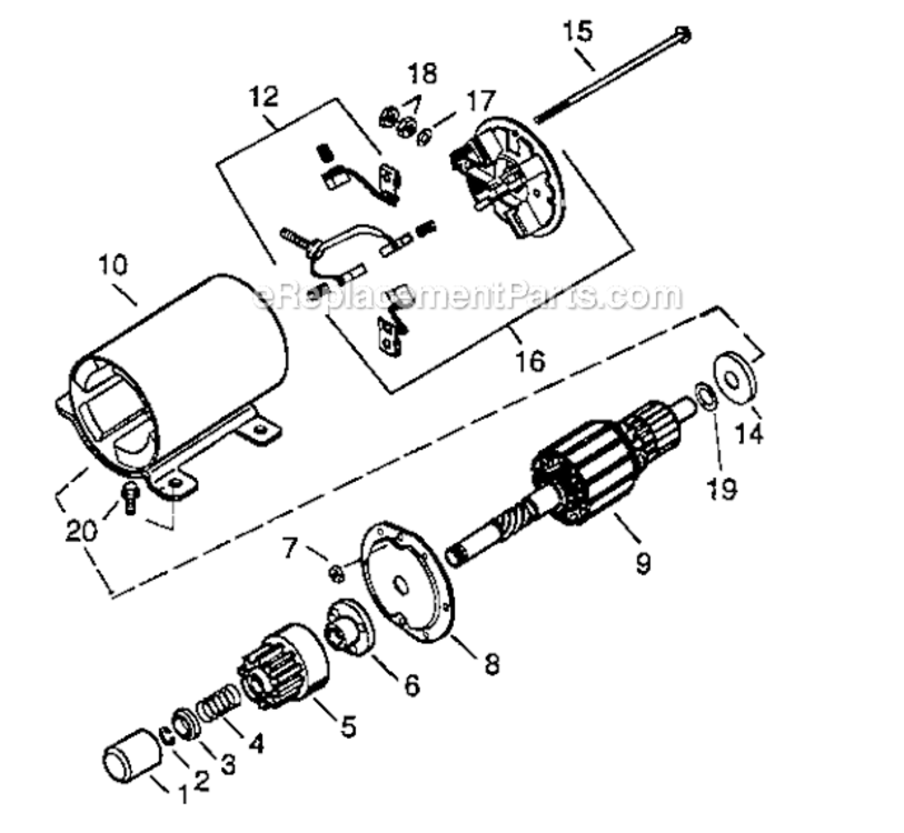 Starter_Motor_35763A_71143 Diagram and Parts List for 143436012  Craftsman Engine