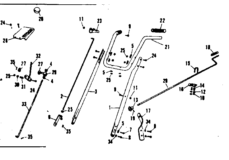 Handle Assembly Diagram and Parts List for 53682400  Craftsman Snow Blower