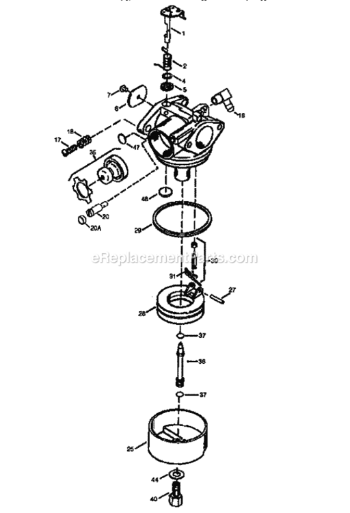 Page C Diagram and Parts List for 143986500  Craftsman Engine
