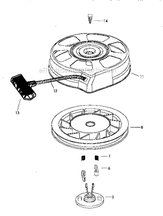 Starter Diagram and Parts List for 143996702  Craftsman Engine