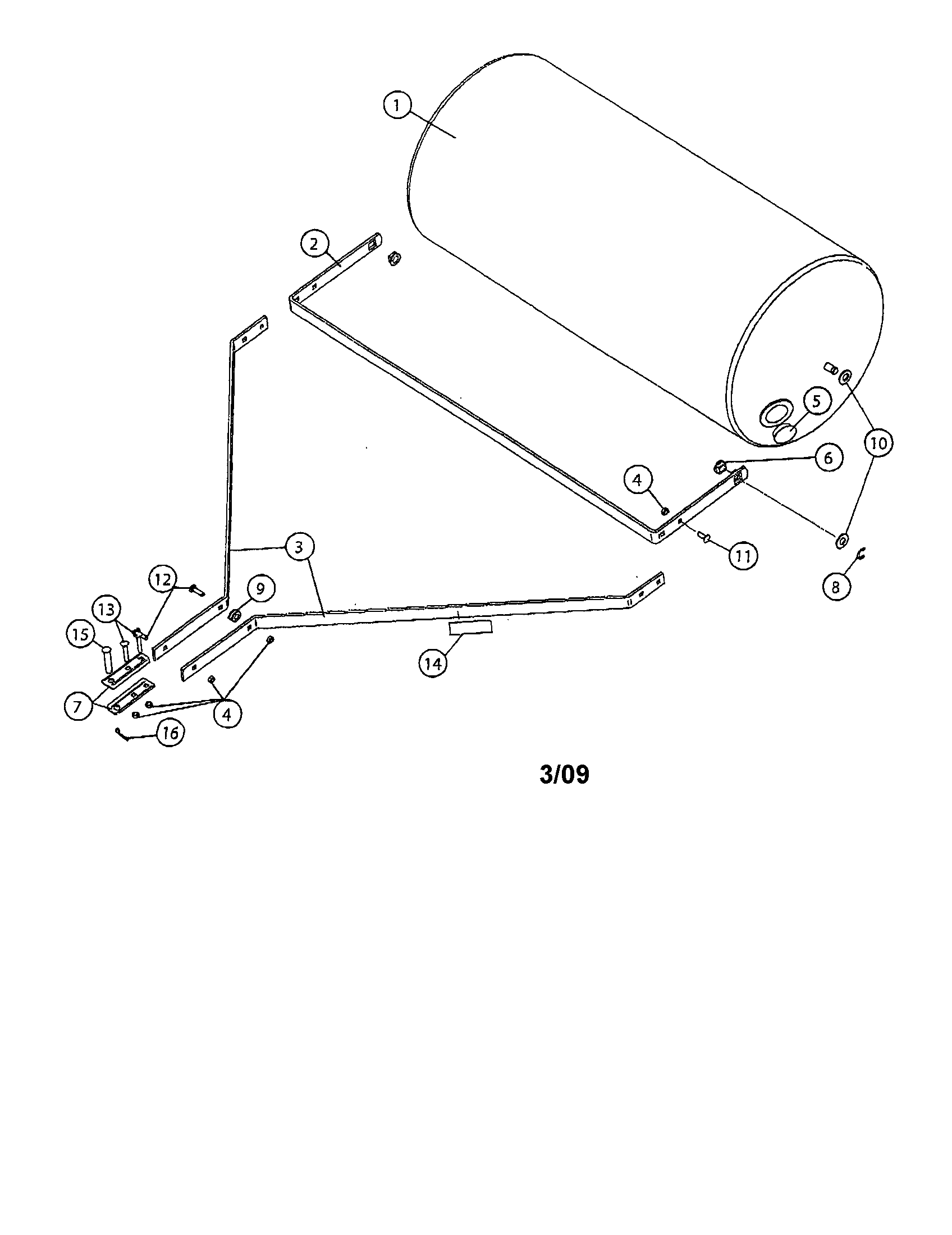 Lawn Roller Diagram and Parts List for 757242851  Craftsman Lawn Tractor