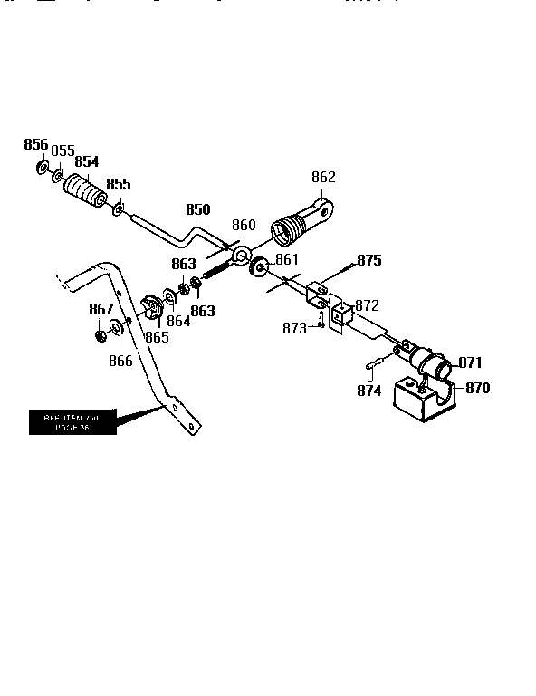 Chute Control Rod Diagram and Parts List for 536886610  Craftsman Snow Blower