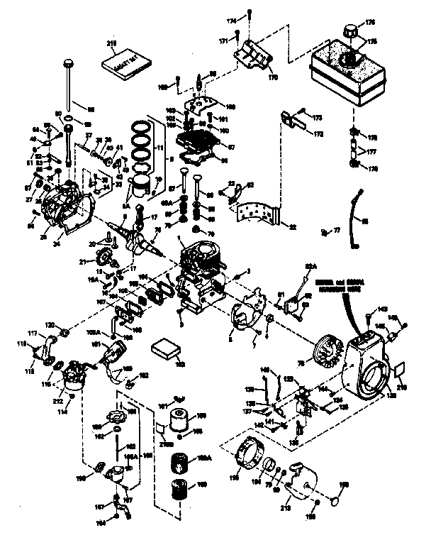 Basic Engine Diagram and Parts List for 143786172  Craftsman Engine