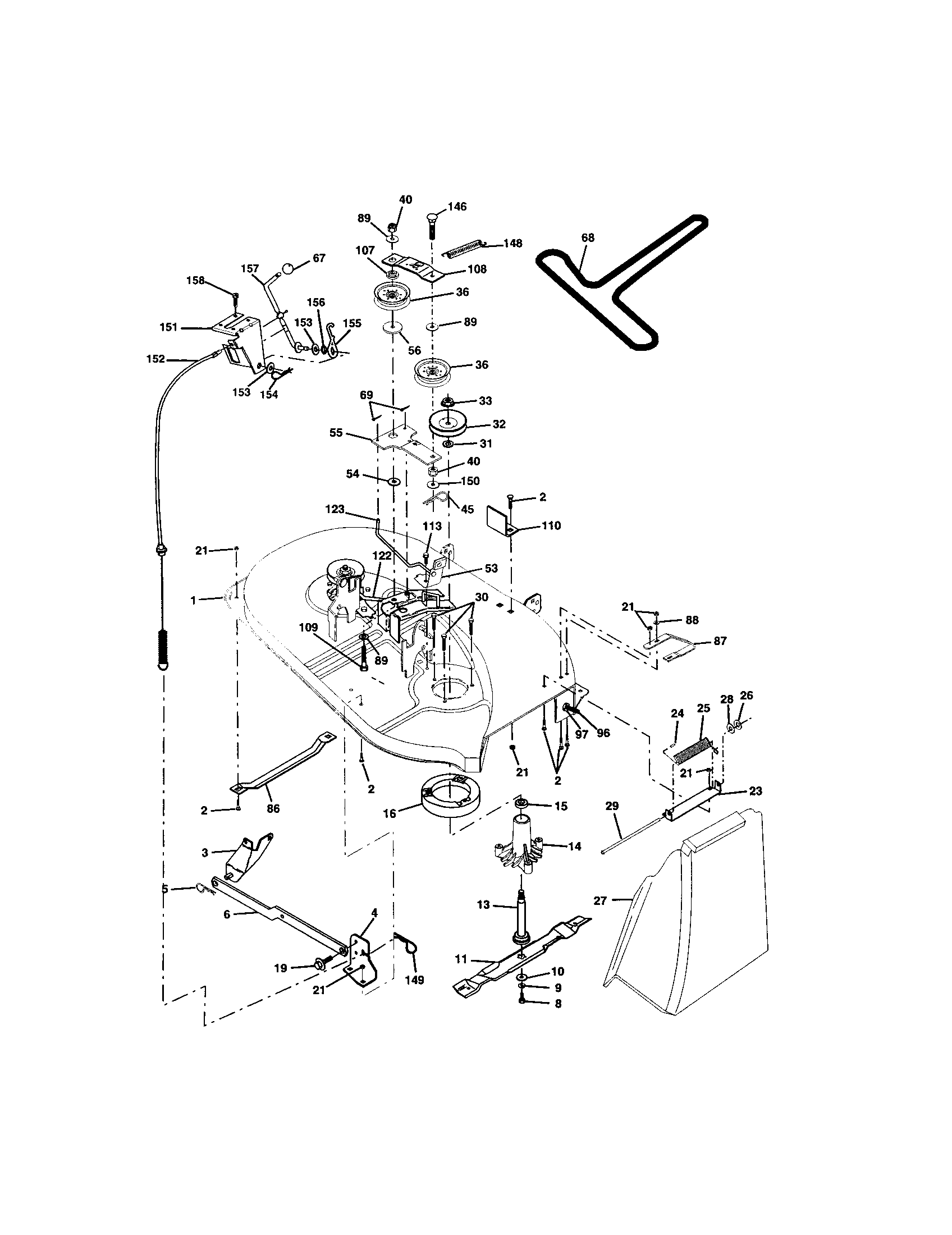 Mower Deck Diagram and Parts List for 917277130  Craftsman Lawn Tractor