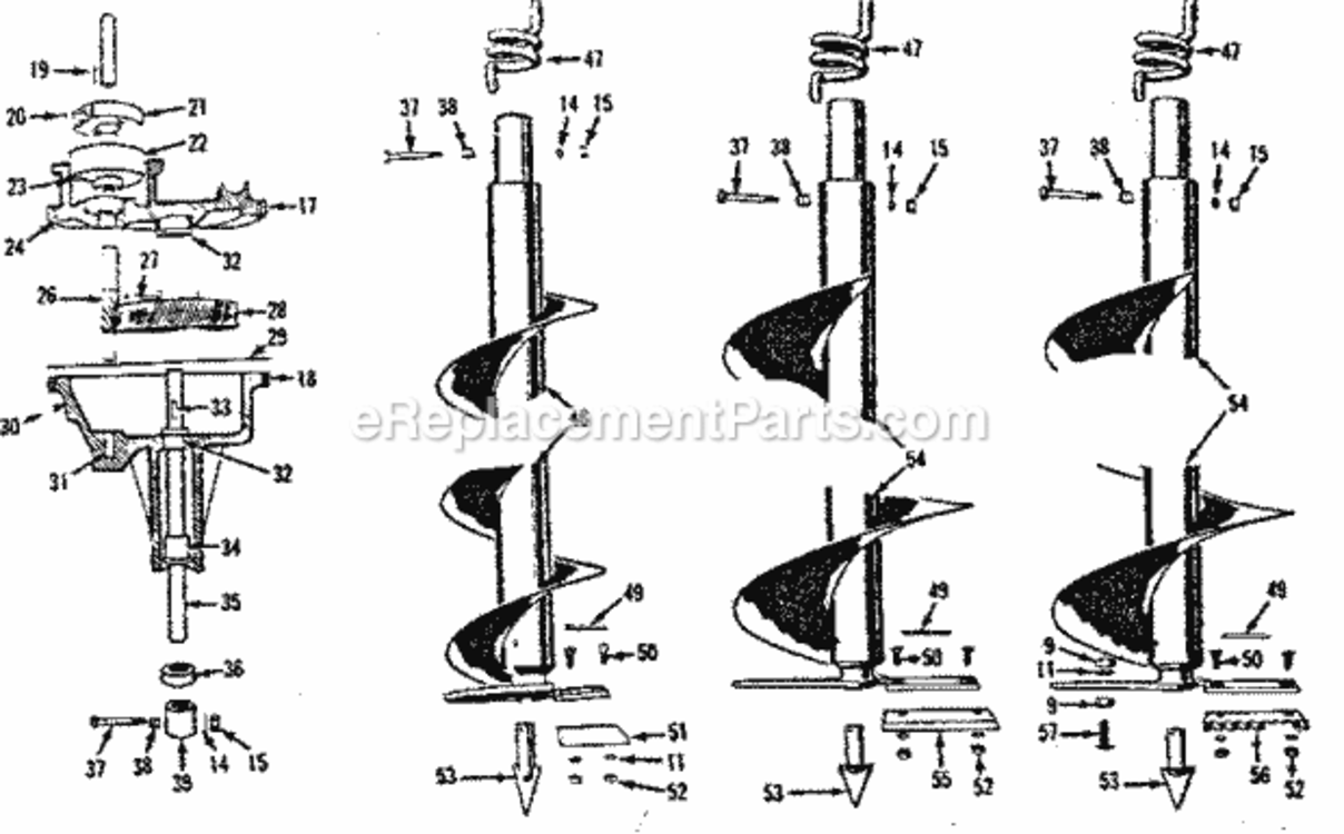 Page B Diagram and Parts List for 14714100  Craftsman Auger