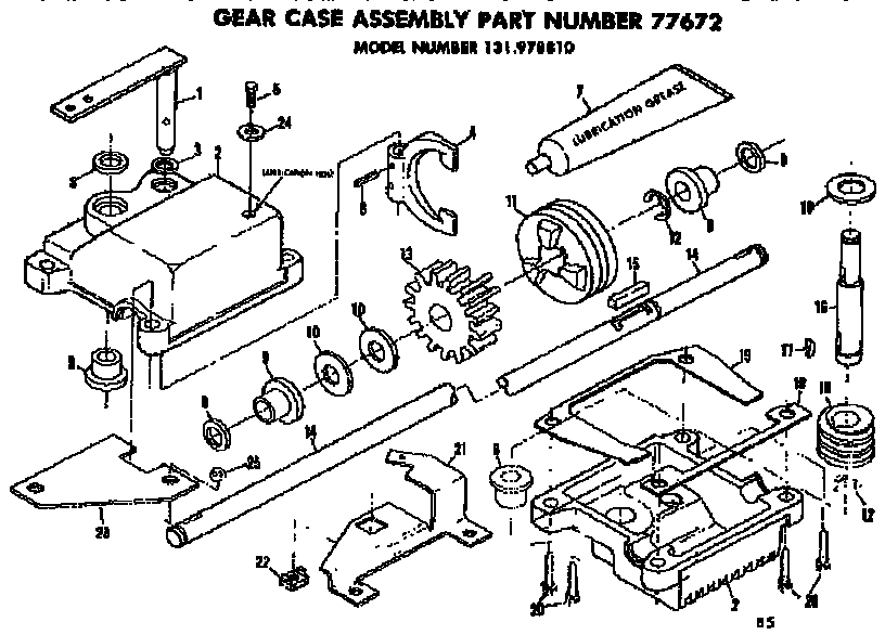 Solid State Ignition/gear Case Asm Diagram and Parts List for 131978810  Craftsman Lawn Mower