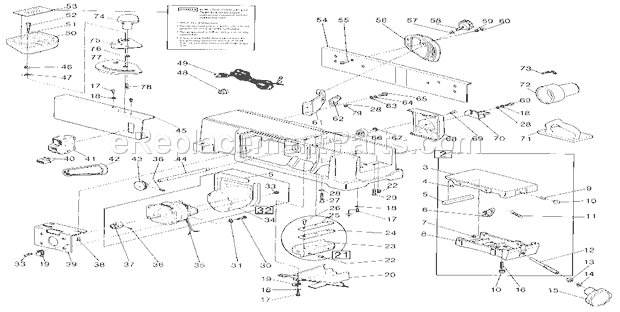 Unit Parts Diagram and Parts List for 149236223  Craftsman Planer Jointer