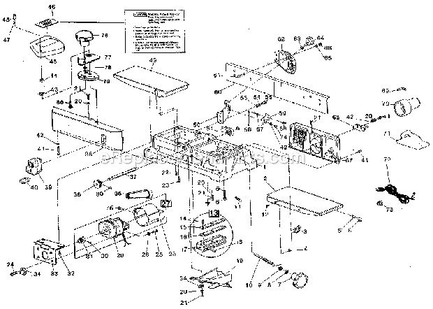 Unit Parts Diagram and Parts List for 149236321  Craftsman Planer Jointer