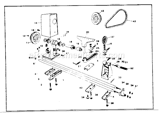 Page A Diagram and Parts List for 14923871  Craftsman Lathe