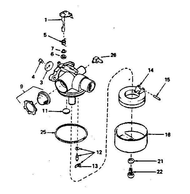 Carburetor No. 632388 Diagram and Parts List for 143374122  Craftsman Engine