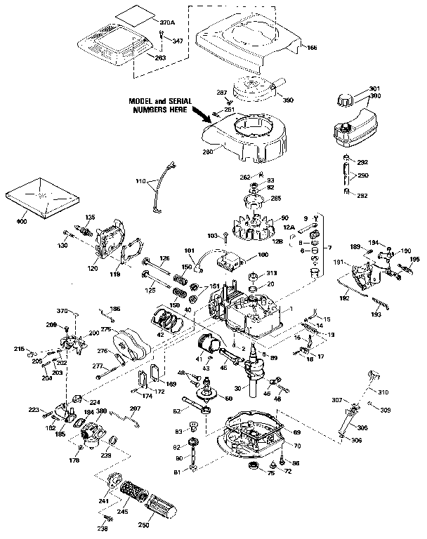 Replacement Parts Diagram and Parts List for 143434062  Craftsman Engine