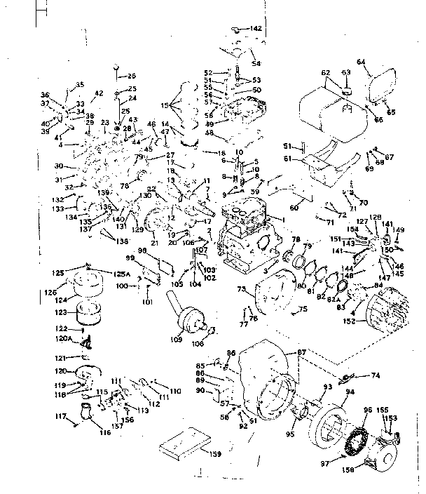 Basic Engine Diagram and Parts List for 143578052  Craftsman Engine