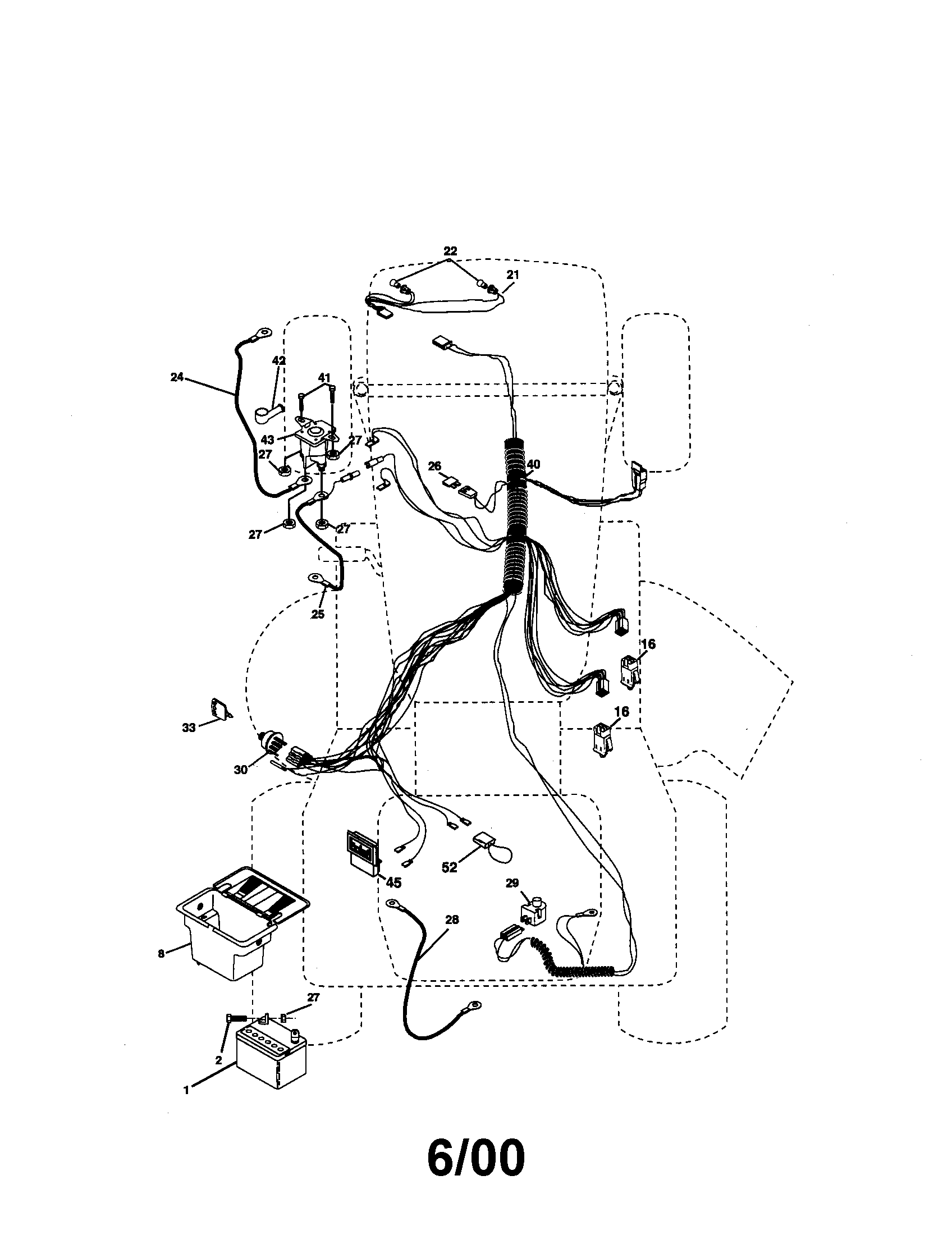 Electrical Diagram and Parts List for 917270732  Craftsman Lawn Tractor