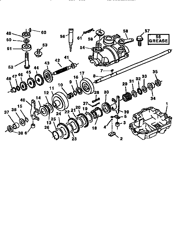 Gear Case Assembly 150330 (71/917) Diagram and Parts List for 917150330  Craftsman Lawn Mower