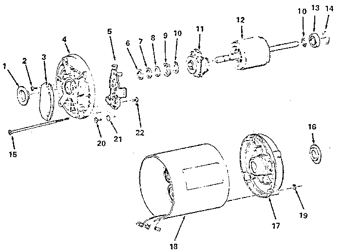 Unit Parts Diagram and Parts List for 69134  Craftsman Power Motor