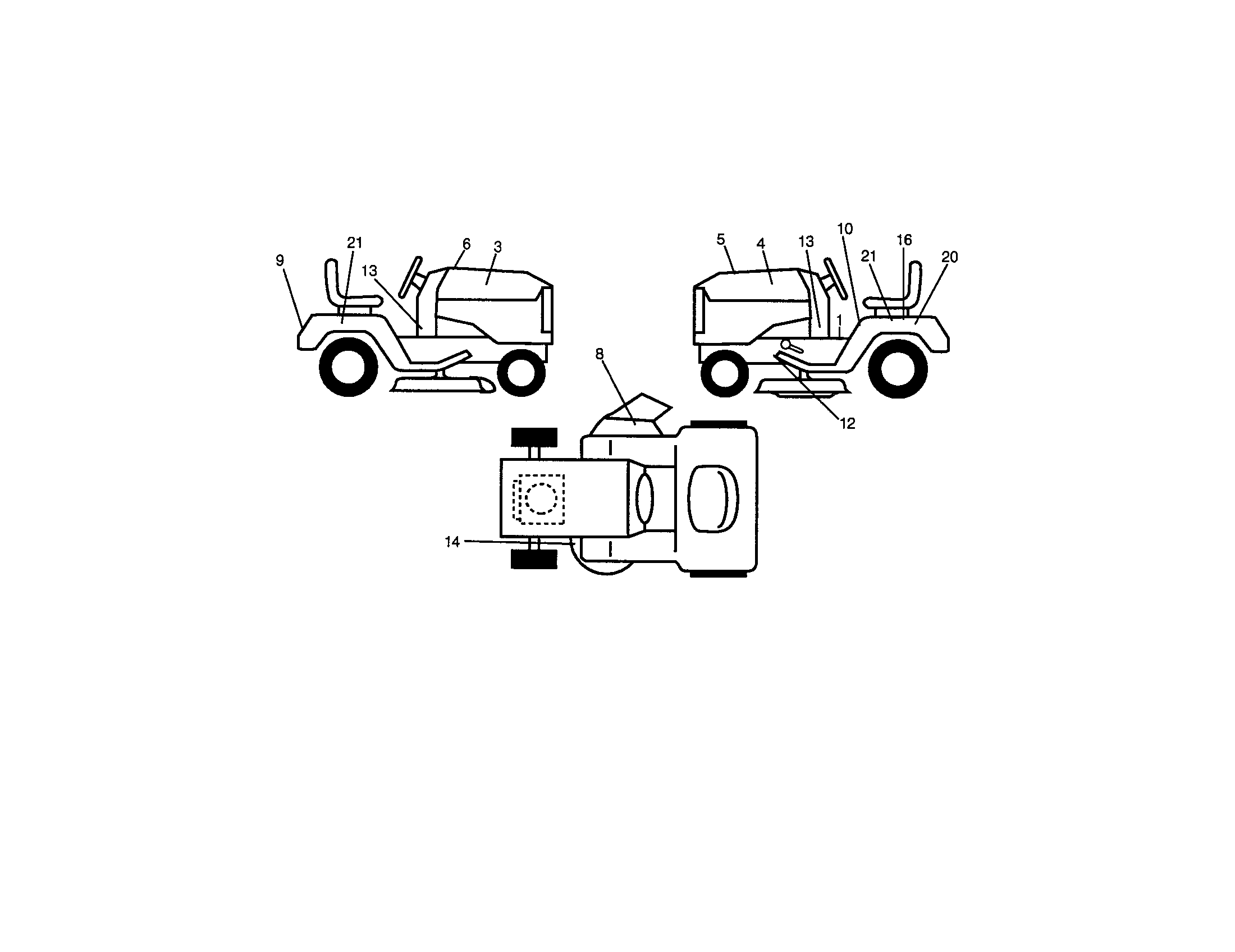 Decals Diagram and Parts List for 917271063  Craftsman Lawn Tractor