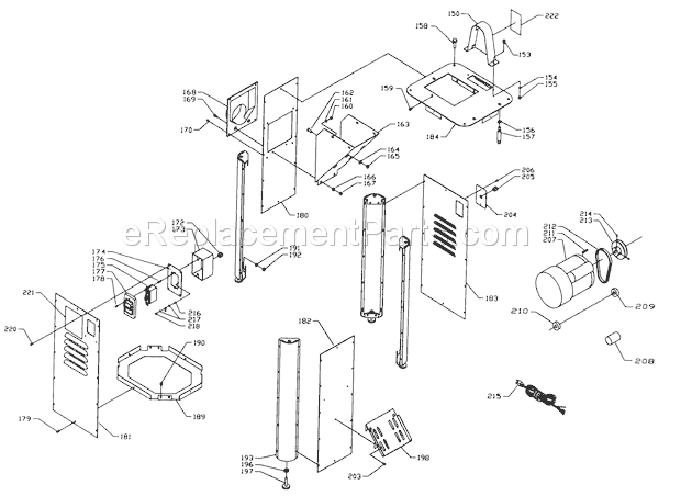 Stand Diagram and Parts List for 152217060  Craftsman Planer Jointer
