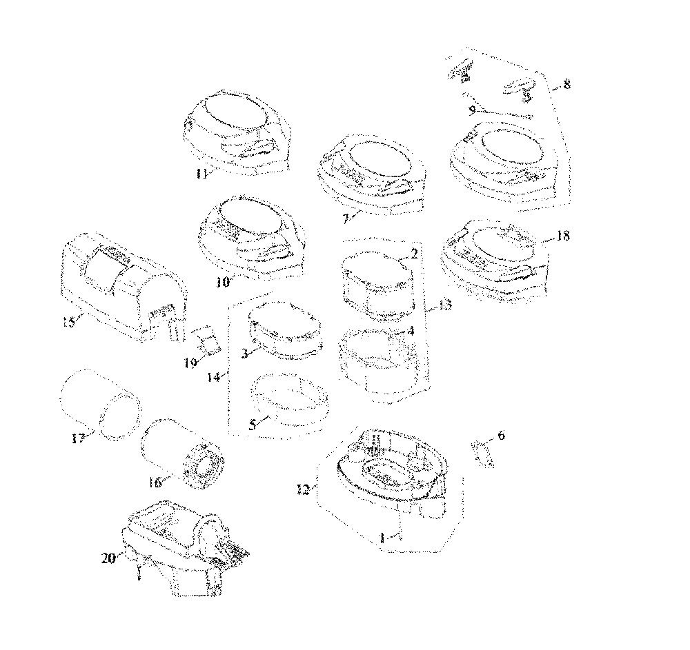 Air intake Diagram and Parts List for CMXGRAM1130044  Craftsman Lawn Tractor