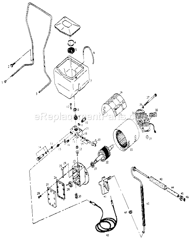 Page B Diagram and Parts List for 15547  Craftsman Paint Sprayer