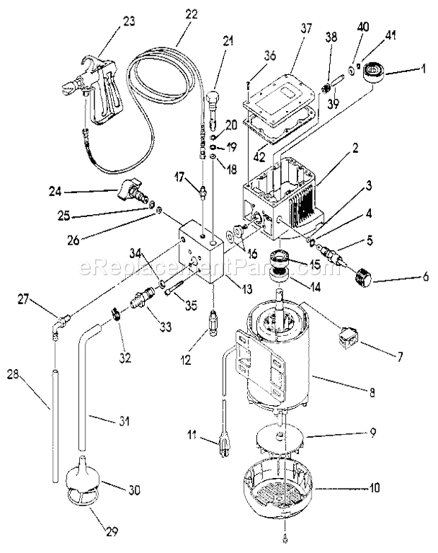 Page C Diagram and Parts List for 15548  Craftsman Paint Sprayer