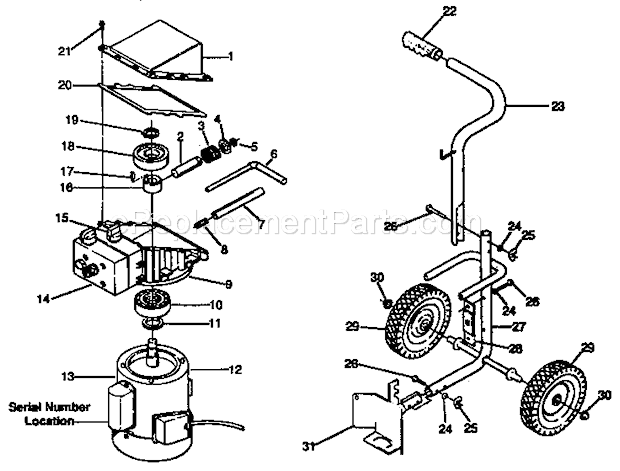 Page A Diagram and Parts List for 15551  Craftsman Paint Sprayer