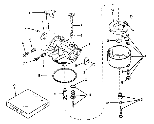 Carburetor No. 29168 (lmg.132) Diagram and Parts List for 14313251  Craftsman Engine