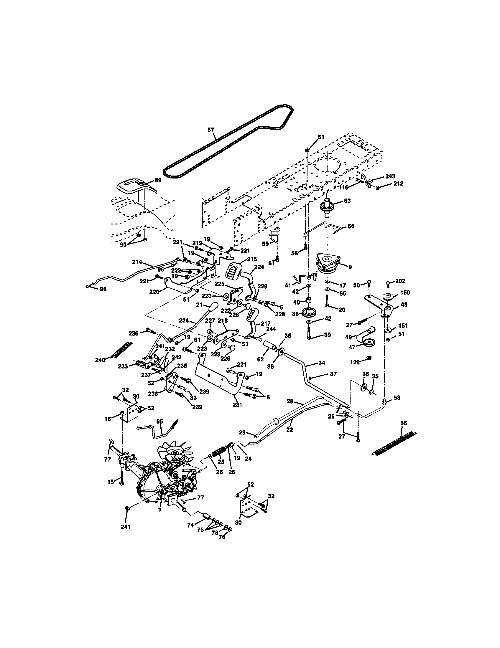 Ground Drive Diagram and Parts List for 917272263  Craftsman Lawn Tractor