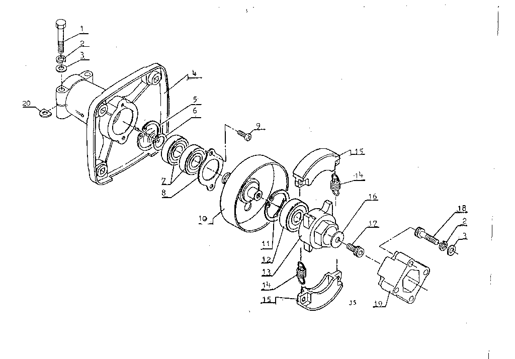 Clutch Diagram and Parts List for 271281610  Craftsman Trimmer