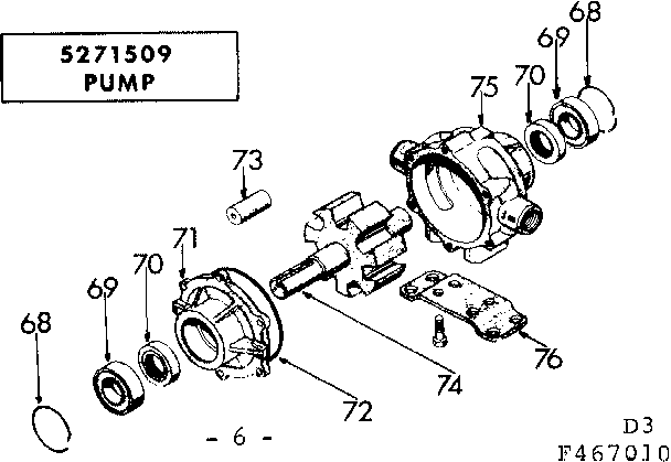 Pump Assembly Diagram and Parts List for 471467010  Craftsman Pressure Washer