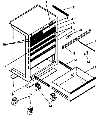 Chest Diagram and Parts List for 706619370  Craftsman Tool Stand & Cart