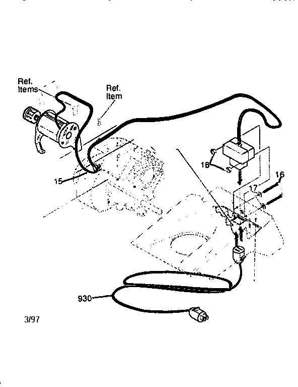 Electric Start Assembly Diagram and Parts List for 536886770  Craftsman Snow Blower