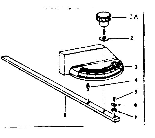 Miter Gauge Assembly Diagram and Parts List for 11324210  Craftsman Saw