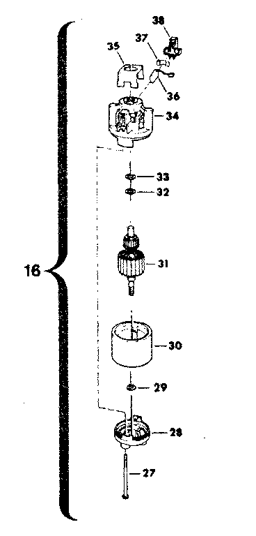 Motor Assembly Diagram and Parts List for 257796370  Craftsman Snow Blower