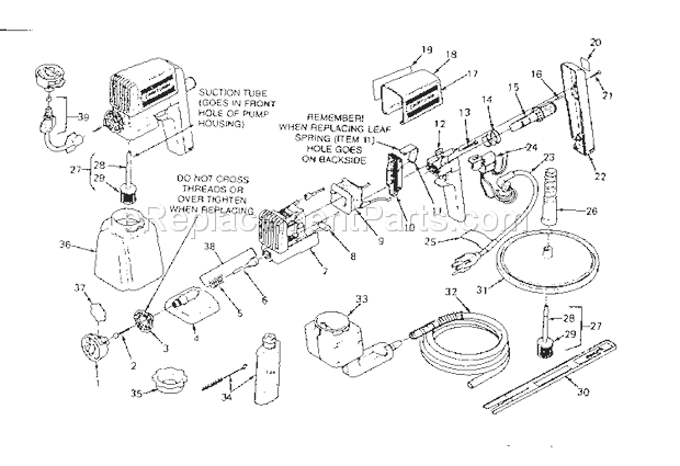 Page A Diagram and Parts List for 16515502  Craftsman Paint Sprayer