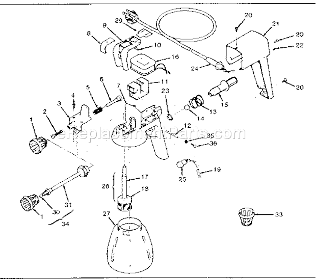 Page A Diagram and Parts List for 165155182  Craftsman Paint Sprayer