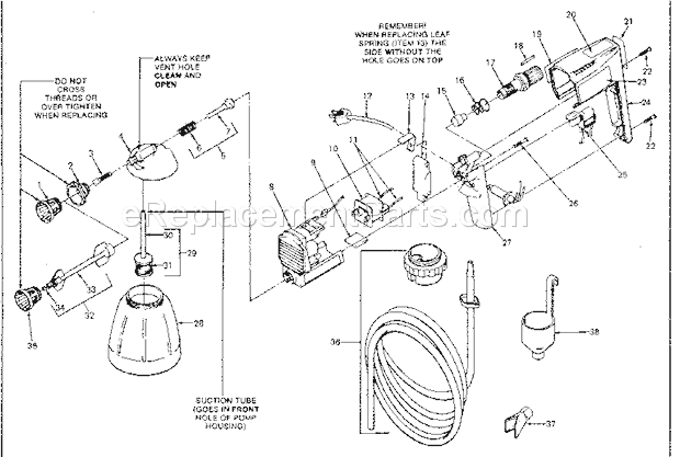 Page A Diagram and Parts List for 165155210  Craftsman Paint Sprayer