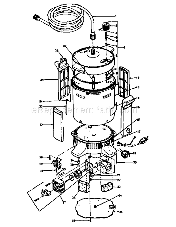 Page B Diagram and Parts List for 165155400  Craftsman Paint Sprayer
