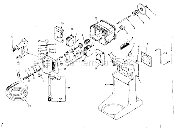 Page B Diagram and Parts List for 165155451  Craftsman Paint Sprayer