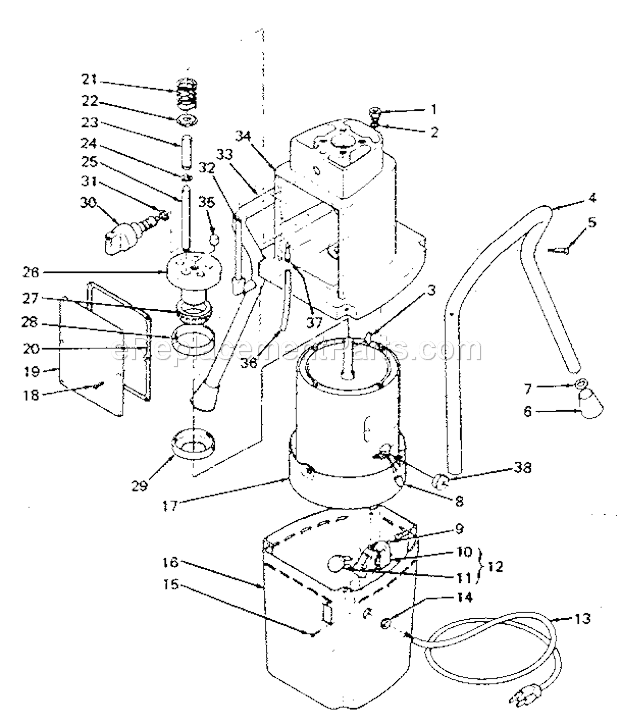 Page C Diagram and Parts List for 165155570  Craftsman Paint Sprayer
