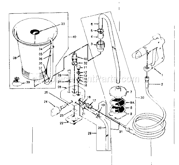 Page B Diagram and Parts List for 165155573  Craftsman Paint Sprayer
