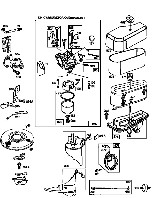 Engine 289707-0689-a1 (71/500) Diagram and Parts List for 500289707-0689-01  Craftsman Engine