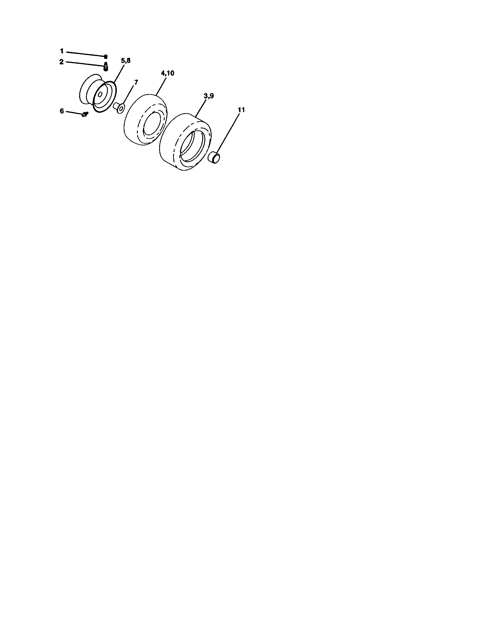 Wheels And Tires Diagram and Parts List for 917277310  Craftsman Lawn Tractor