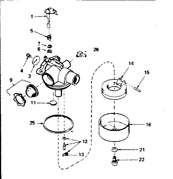 Carburetor No. 632387 Diagram and Parts List for 143384022  Craftsman Engine