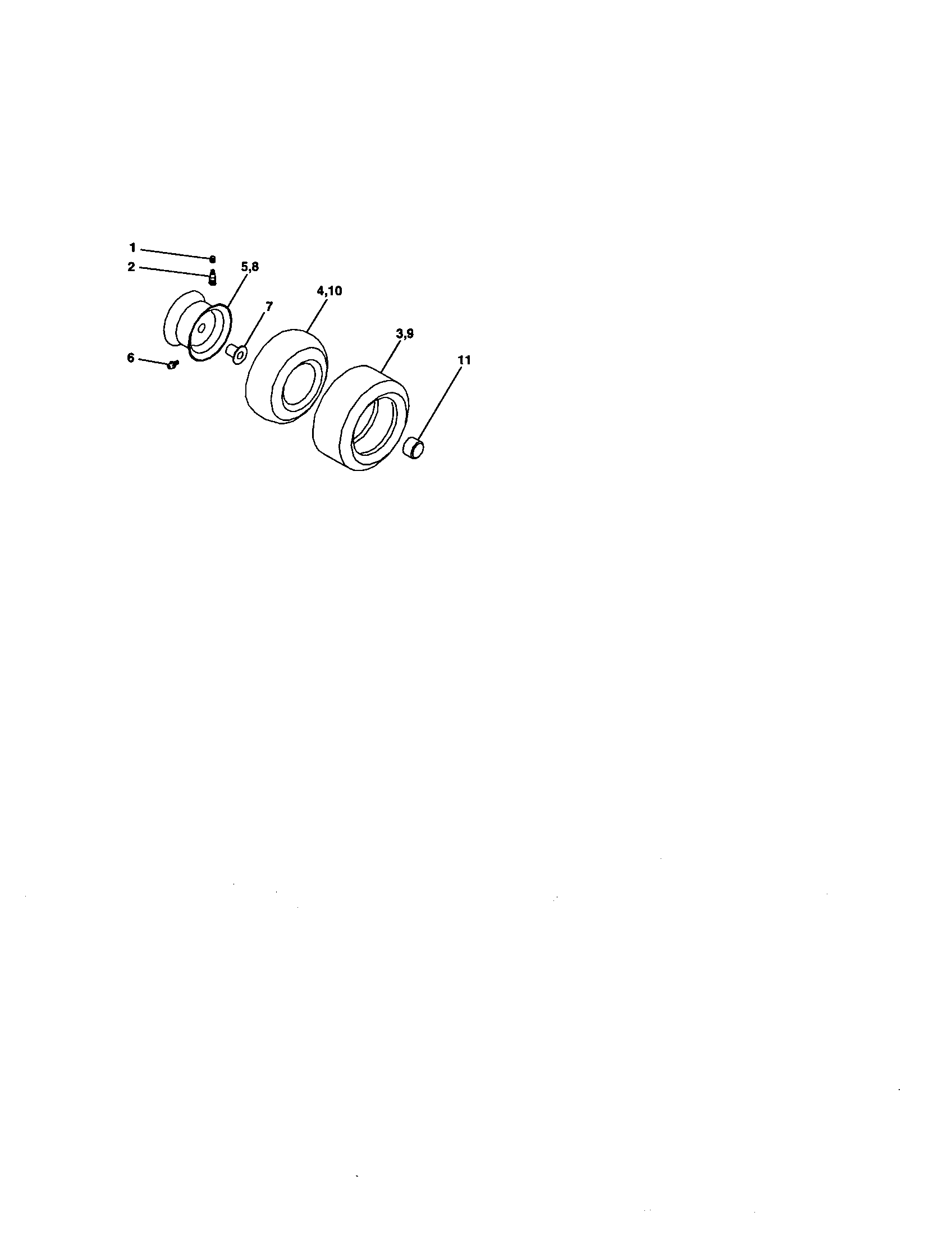 Wheels And Tires Diagram and Parts List for 917271645  Craftsman Lawn Tractor