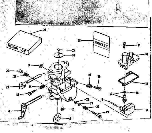 Carburetor No. 28991 Diagram and Parts List for 14382002  Craftsman Engine
