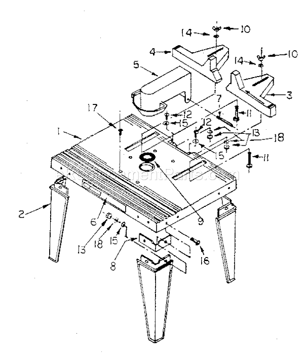 Unit Parts Diagram and Parts List for 17125475  Craftsman Router