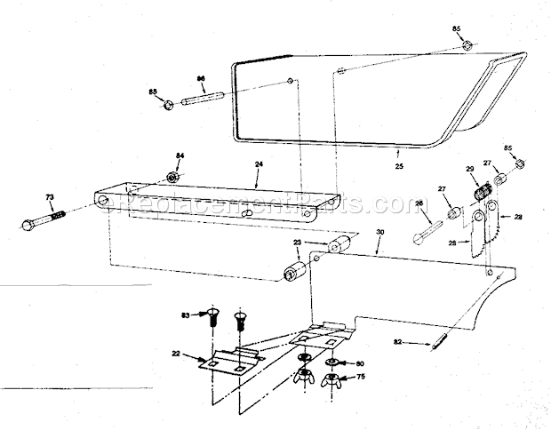 Link Assembly Diagram and Parts List for 1712549  Craftsman Workbench