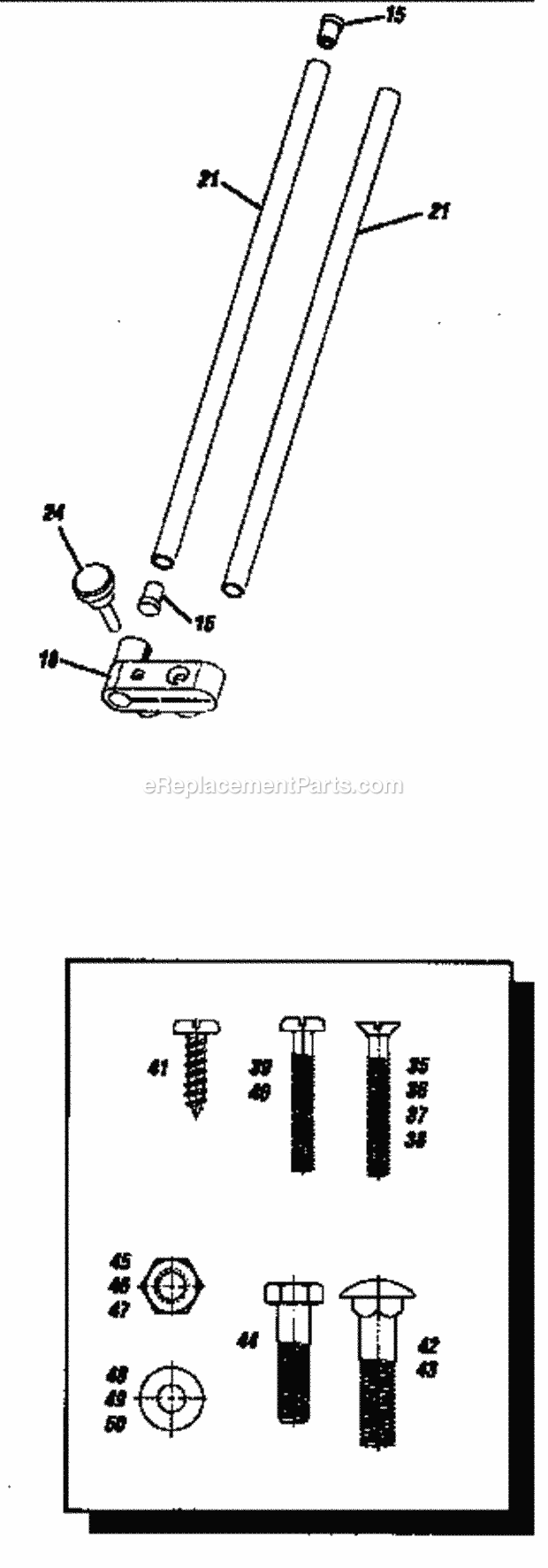 Length Stop Tube Assembly Diagram and Parts List for 17132066  Craftsman Miter Saw