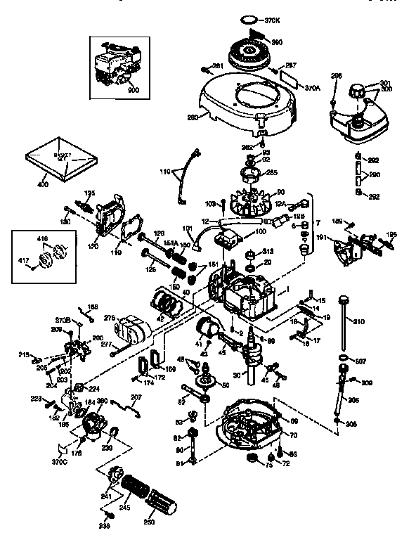 Engine 71/143 143.975034 Diagram and Parts List for 143975034  Craftsman Engine
