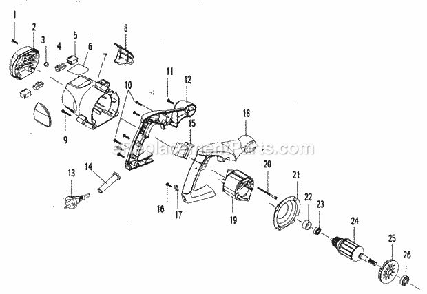 Housing Assy Diagram and Parts List for 17210850  Craftsman Circular Saw